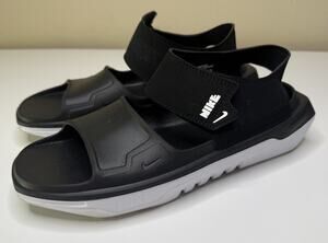 Nike Playscape Sandals Big Kid 7Y Black White Water Resistant Nylon Open Toe